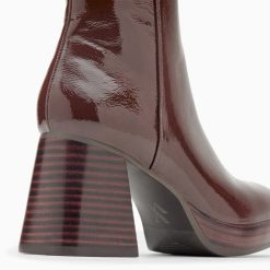 Vanessa Wu Bottines | Bottines Marina Marron A Plateforme Et Talon Bois