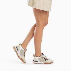 Vanessa Wu Sneakers | Baskets Coeur Gloria Beiges A Semelle Running