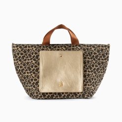 Vanessa Wu Sacs | Cabas Iris Leopard A Pochette Or