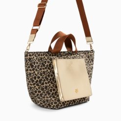 Vanessa Wu Sacs | Cabas Iris Leopard A Pochette Or