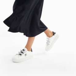 Vanessa Wu Sneakers | Baskets Eclair Marilou Blanc Et Argent A Scratchs