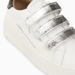 Vanessa Wu Sneakers | Baskets Eclair Marilou Blanc Et Argent A Scratchs