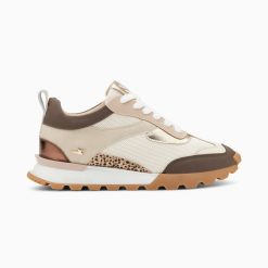 Vanessa Wu Sneakers | Baskets Samantha Beige Et Marron A Semelle Running