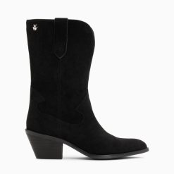 Vanessa Wu Bottines | Bottines Santiags Beverly Noires Mi-Mollet