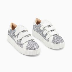 Vanessa Wu Sneakers | Baskets Eclair Marielle A Paillettes Argent