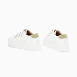 Vanessa Wu Sneakers | Baskets Coraline Blanc Et Vert A Plateforme