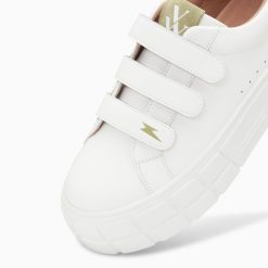 Vanessa Wu Sneakers | Baskets Coraline Blanc Et Vert A Plateforme