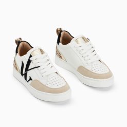 Vanessa Wu Sneakers | Baskets Monogramme Luna Blanc Et Noir