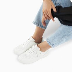 Vanessa Wu Sneakers | Baskets Monogramme Calie Blanches Monochrome