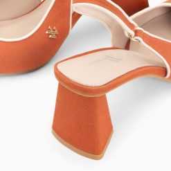 Vanessa Wu Escarpins | Escarpins Slingback Lara Orange A Bout Pointu