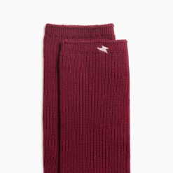 Vanessa Wu Chaussettes | Chaussettes Ella Bordeaux Cotelees