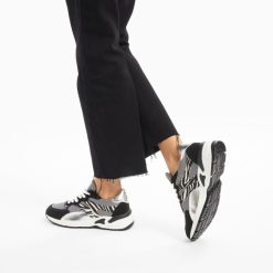 Vanessa Wu Sneakers | Baskets Montorgueil Noir Et Zebre A Lacets