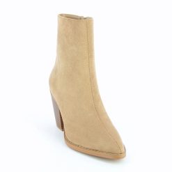 Vanessa Wu Bottines | Bottines A Talon Julia En Suedine Beige