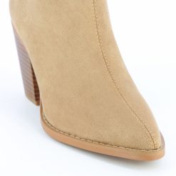 Vanessa Wu Bottines | Bottines A Talon Julia En Suedine Beige