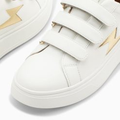 Vanessa Wu Sneakers | Baskets Eclair Fanny Blanc Et Or A Scratchs