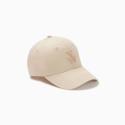 Vanessa Wu Chapeaux | Casquette Clem Beige A Monogramme Brode