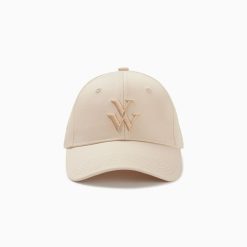 Vanessa Wu Chapeaux | Casquette Clem Beige A Monogramme Brode