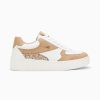 Vanessa Wu Sneakers | Baskets Nassita Beige Et Rose Gold A Lacets