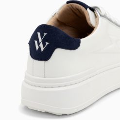 Vanessa Wu Sneakers | Baskets Eclair Romane Blanc Et Bleu A Lacets