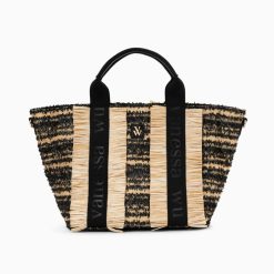 Vanessa Wu Sacs | Sac Cabas Trapeze Maya Noir A Franges