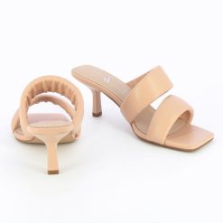 Vanessa Wu Sandales A Talon, Compensees | Mules Elia Rose Pale A Brides Rembourrees