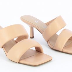 Vanessa Wu Sandales A Talon, Compensees | Mules Elia Rose Pale A Brides Rembourrees