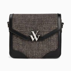 Vanessa Wu Sacs | Petit Sac Cartable Blair Noir En Tweed