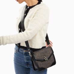 Vanessa Wu Sacs | Petit Sac Cartable Blair Noir En Tweed