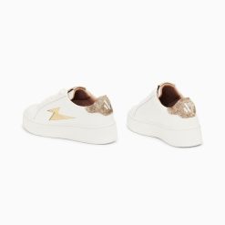 Vanessa Wu Sneakers | Baskets Eclair Joy Blanc Et Or A Lacets