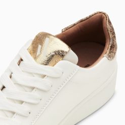 Vanessa Wu Sneakers | Baskets Eclair Joy Blanc Et Or A Lacets