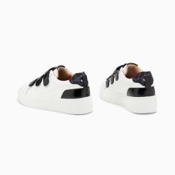 Vanessa Wu Sneakers | Baskets Eclair Oxanna Blanches A Scratchs Noirs