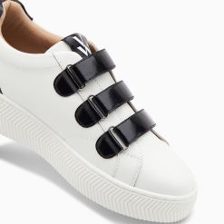 Vanessa Wu Sneakers | Baskets Eclair Oxanna Blanches A Scratchs Noirs