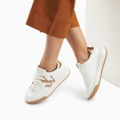 Vanessa Wu Sneakers | Baskets Monogramme Candice Blanc Et Beige