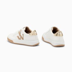 Vanessa Wu Sneakers | Baskets Monogramme Candice Blanc Et Beige