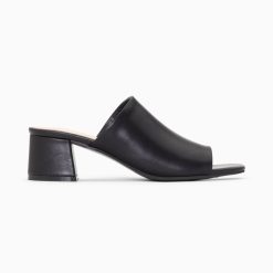 Vanessa Wu Sandales A Talon, Compensees | Mules Peep-Toe Helene Noires A Talon