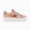 Vanessa Wu Sneakers | Baskets Eclair Appoline Beige Et Rose A Lacets