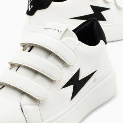 Vanessa Wu Sneakers | Baskets Eclair Fanny Blanc Et Noir A Scratchs