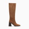 Vanessa Wu Bottes, Cuissardes | Bottes Rita Camel A Talon Trapeze