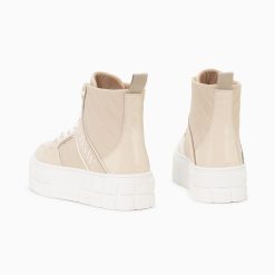 Vanessa Wu Sneakers | Baskets Montantes Madeline Beiges A Semelle Plateforme