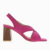 Vanessa Wu Sandales A Talon, Compensees | Sandales Dakota Fuchsia A Brides Croisees Et Talon Haut