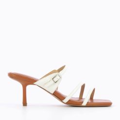 Vanessa Wu Sandales A Talon, Compensees | Mules Kitten Heel Axelle Blanches