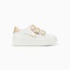 Vanessa Wu Sneakers | Baskets Eclair Mini Marilou Blanc Et Or A Scratchs