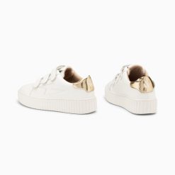 Vanessa Wu Sneakers | Baskets Eclair Maria Blanc Et Or A Scratchs