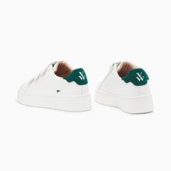 Vanessa Wu Sneakers | Baskets Mini Eclair Solange Blanc Et Vert A Scratchs