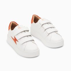 Vanessa Wu Sneakers | Baskets Eclair Vicky Blanc Et Orange A Scratchs