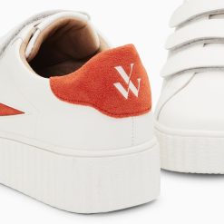 Vanessa Wu Sneakers | Baskets Eclair Vicky Blanc Et Orange A Scratchs