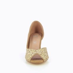 Vanessa Wu Escarpins | Escarpins Peep-Toe Diane Camel Et Or