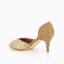 Vanessa Wu Escarpins | Escarpins Peep-Toe Diane Camel Et Or