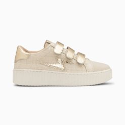 Vanessa Wu Sneakers | Baskets Eclair Summer Beige Et Or A Scratchs