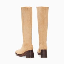 Vanessa Wu Bottes, Cuissardes | Bottes Nia Beiges A Talon Bois